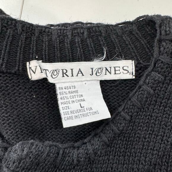 Vintage 1990s Victoria Jones Pearl Beaded Snowman Christmas Cardigan Large - Picture 2 of 6